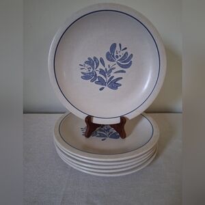 Vtg Phaltzgraff Yorktowne Stoneware Dinner Plates - Set Of 6.